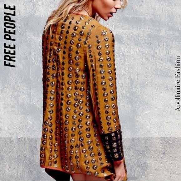 FREE PEOPLE CROSSED COINS MOTO JACKET NWT SMALL - Picture 3 of 9